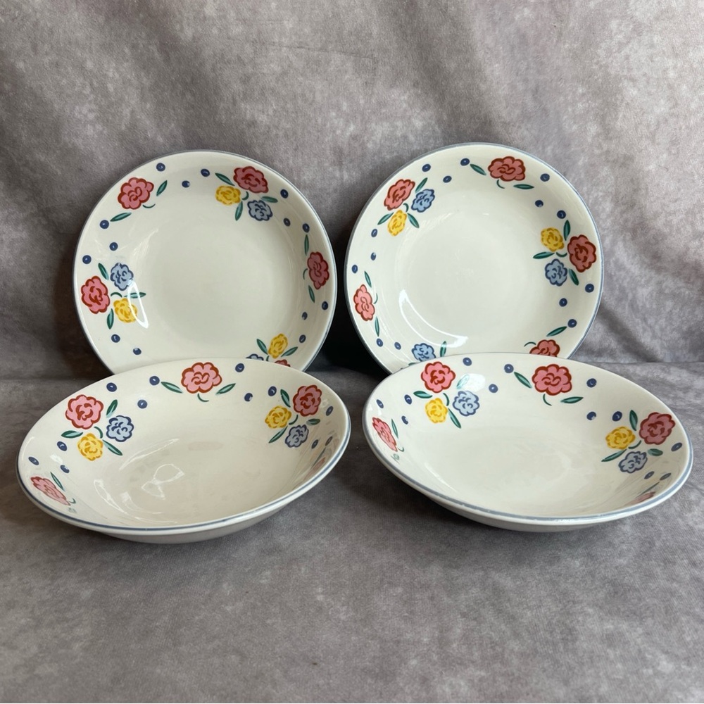 Vintage Farberware Cache 4044 Stoneware Soup Salad Bowls 7 1/2" Set of 4